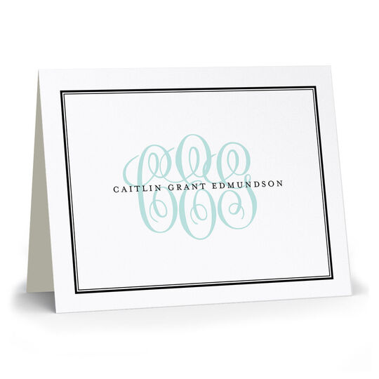 Tailored Monogram Folded Note Cards